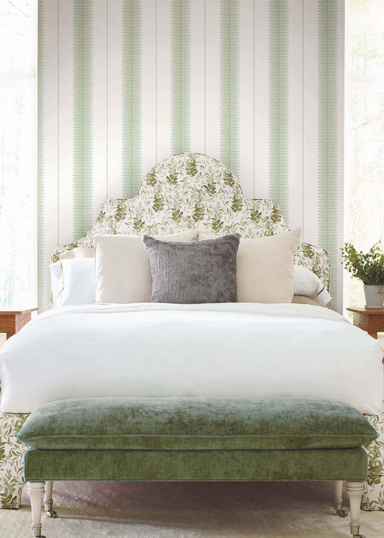 Tandem Stripe Green Wallpaper - York Wallcoverings - MX9614 - York Wallcoverings Wallpaper