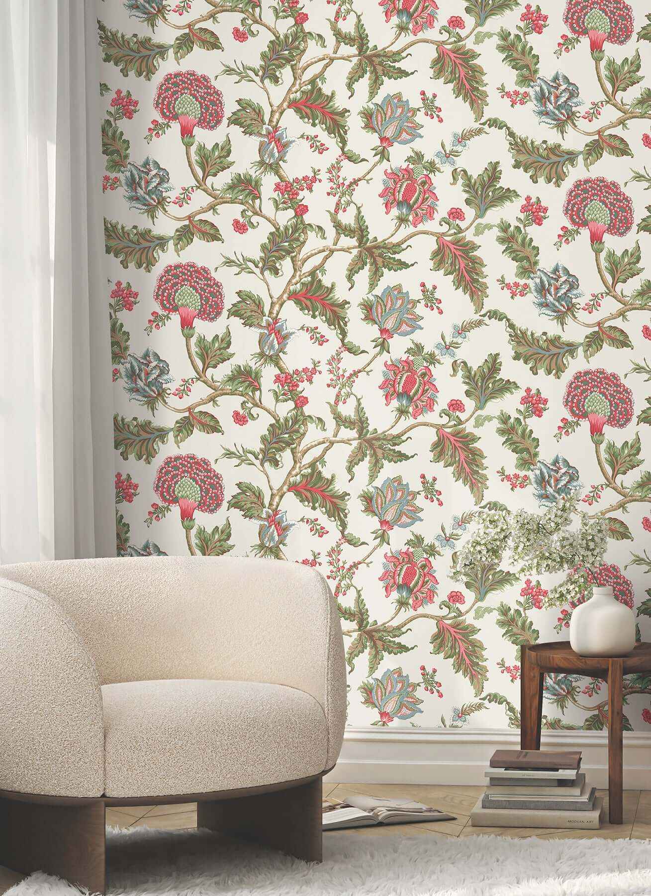 Monroe Rhubarb Wallpaper - York Wallcoverings - MX9625W - York Wallcoverings Wallpaper