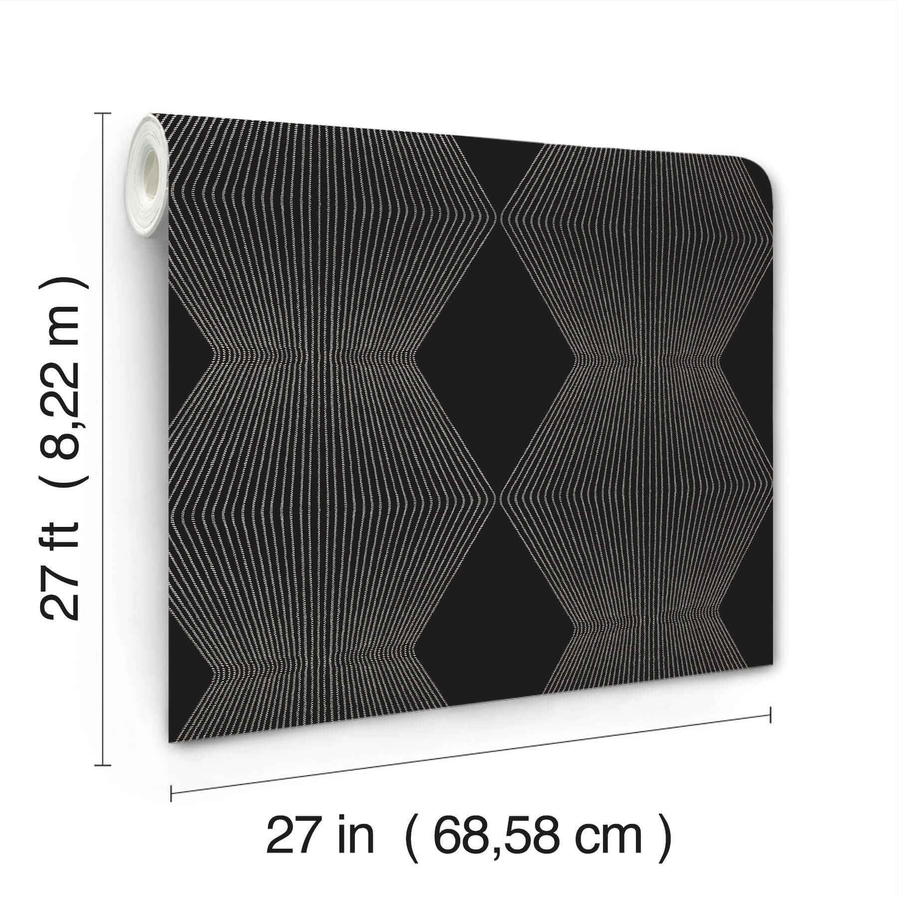 Diamond Legacy Black Wallpaper - York Wallcoverings - MX9631 - York Wallcoverings Wallpaper
