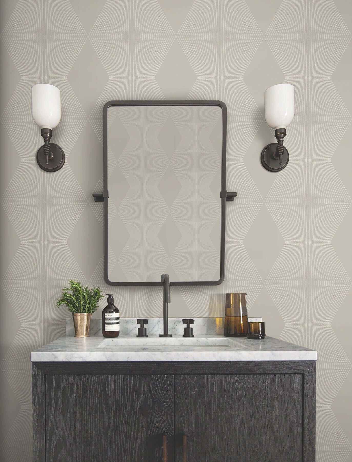 Diamond Legacy Taupe Wallpaper - York Wallcoverings - MX9632