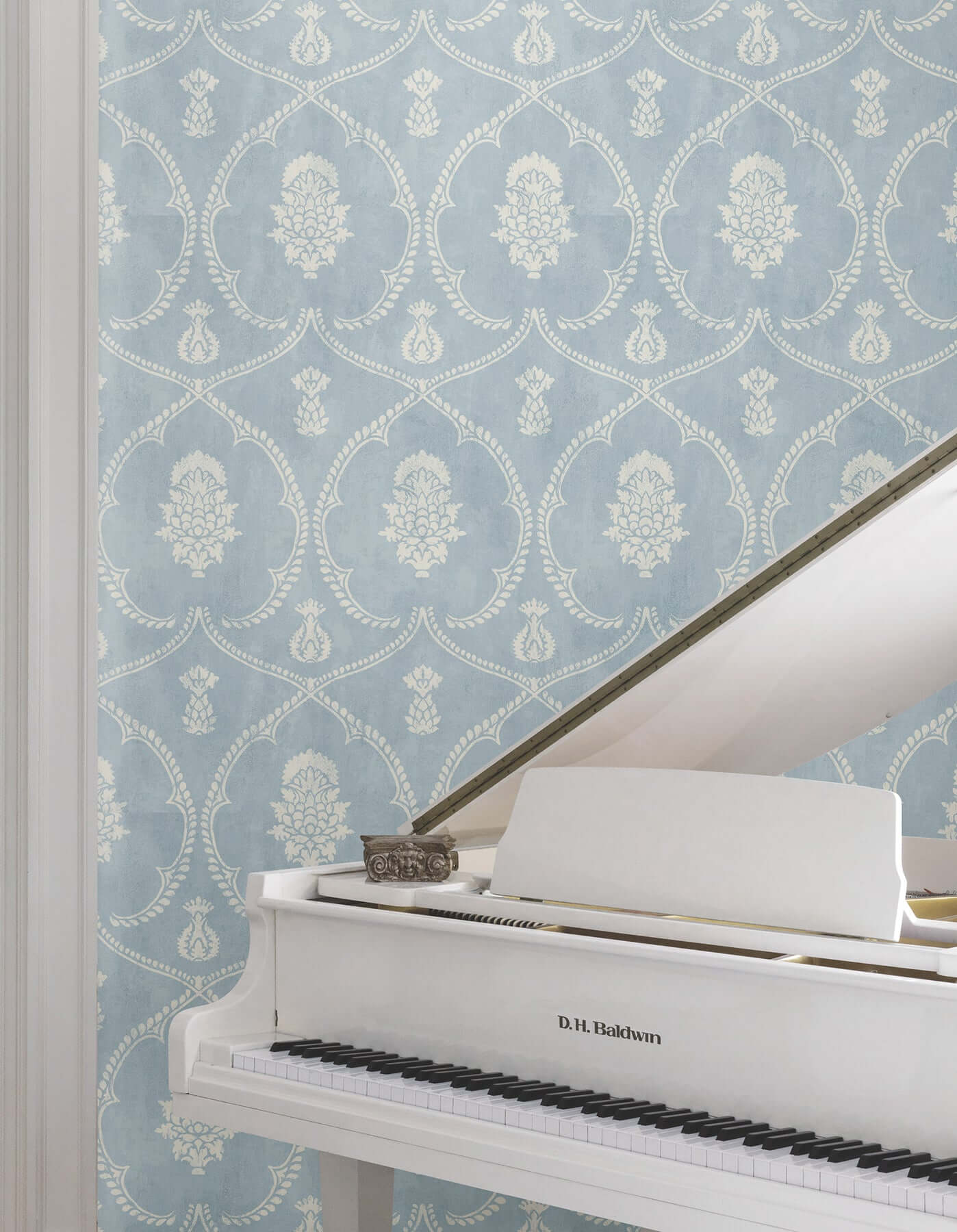 royal-damask-blue-wallpaper-york-wallcoverings-mx9644 - York Wallpaper Wallpaper