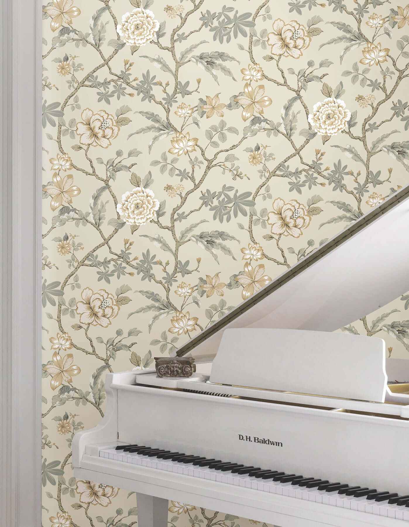 Courtyard Botanical Neutral Wallpaper - York Wallcoverings - MX9655 - York Wallcoverings Wallpaper