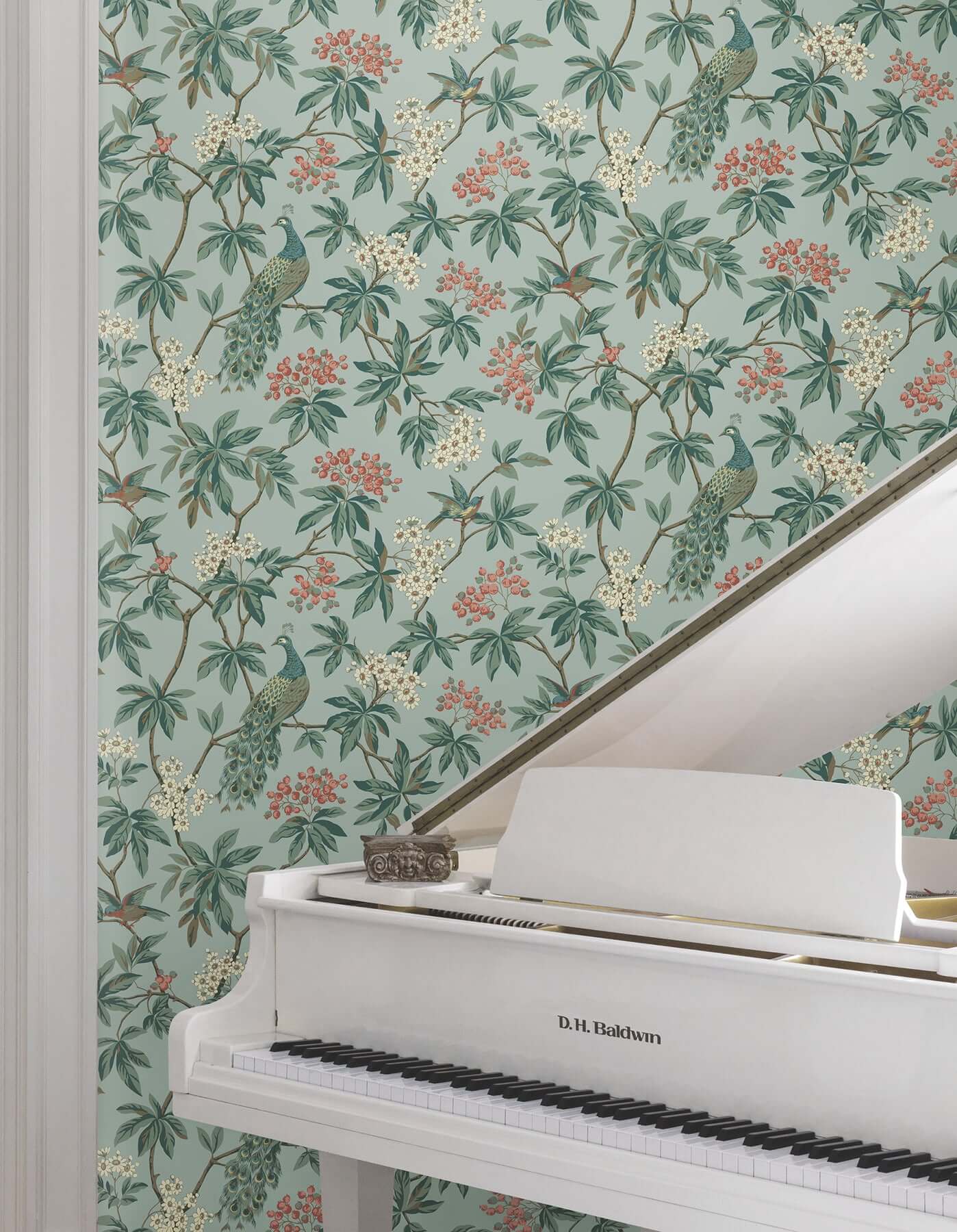 peacock-estate-blue-wallpaper-york-wallcoverings-mx9663 - York Wallcoverings Wallpaper