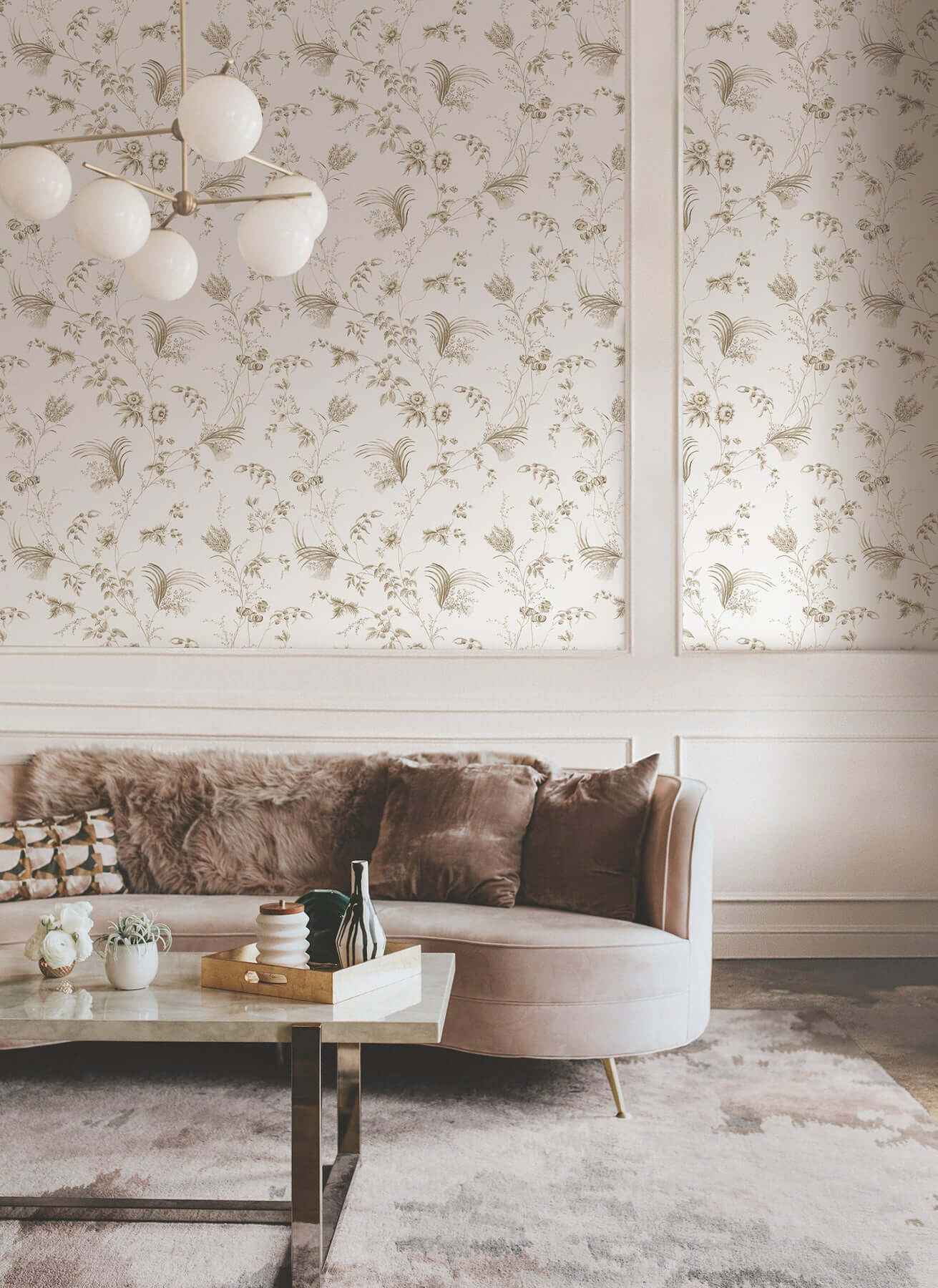 Floral Lace Taupe Wallpaper - York Wallcoverings - MX9681 - York Wallcoverings Wallpaper