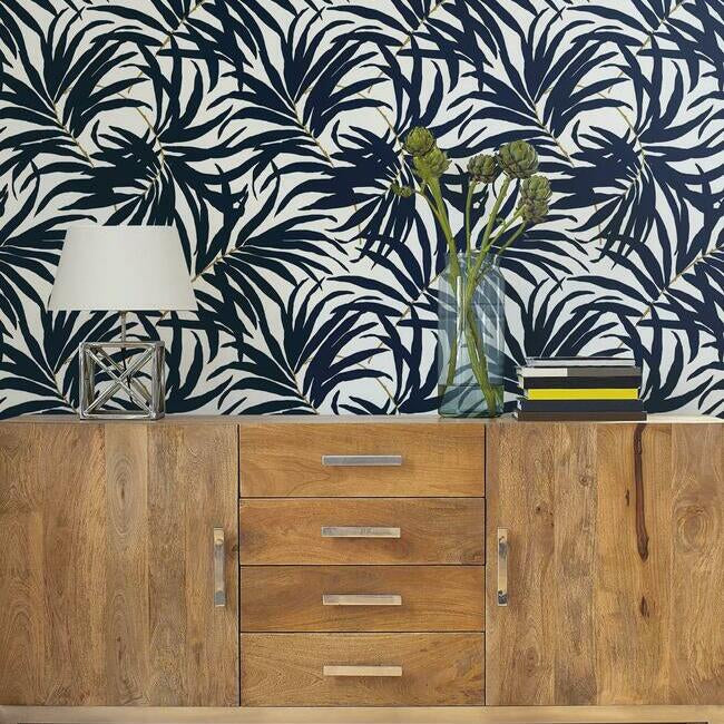 bali-leaves-premium-peel-stick-wallpaper-navy-gold-york-wallcoverings-psw1030rl