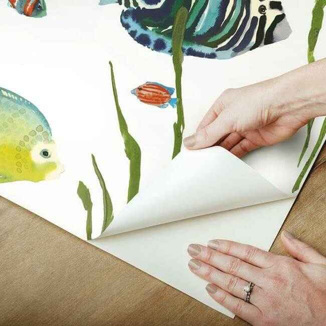 Tropical Reef Multicolor Peel & Stick Wallpaper - York Wallcoverings - PSW1033RL - York Wallcoverings Wallpaper