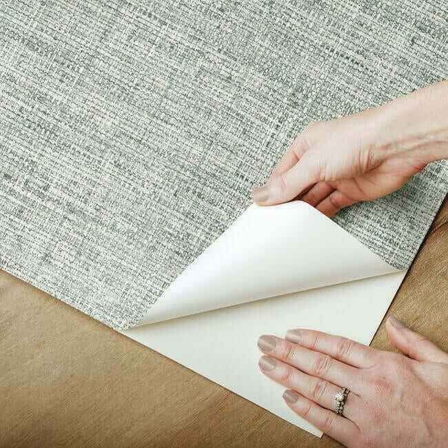 Papyrus Weave Blue Peel & Stick Wallpaper - York Wallcoverings - PSW1040RL - York Wallcoverings Wallpaper