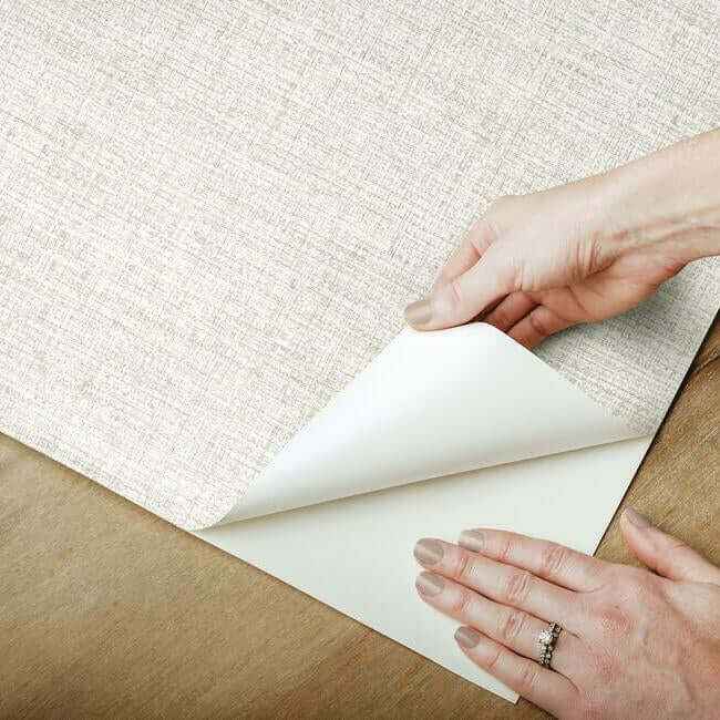 Papyrus Weave White Peel & Stick Wallpaper - York Wallcoverings - PSW1041RL - York Wallcoverings Wallpaper