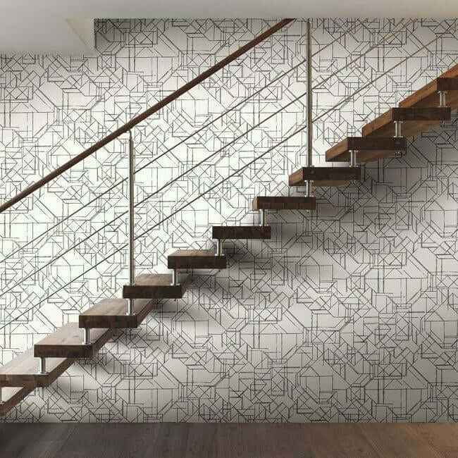 Prism Schematics Black & Gold Peel & Stick Wallpaper - York Wallcoverings - PSW1050RL - York Wallcoverings Wallpaper