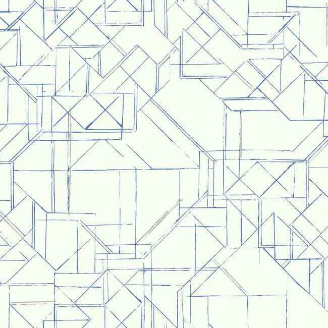 Prism Schematics Premium Peel Stick Wallpaper Cobaltsilver - York Wallcoverings - PSW1049RL - York Wallcoverings Wallpaper
