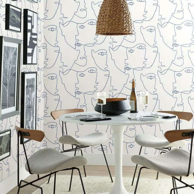 pablo-portraits-premium-peel-stick-wallpaper-cobalt-york-wallcoverings-psw1214rl - York Wallcoverings Wallpaper