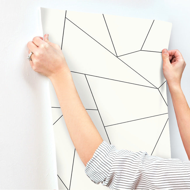 fractured-prism-premium-peel-stick-wallpaper-black-york-wallcoverings-psw1063rl - York Wallcoverings Wallpaper