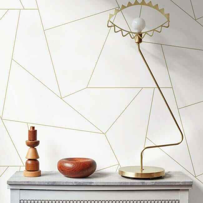 Fractured Prism Gold Metallic Peel & Stick Wallpaper - York Wallcoverings - PSW1064RL - York Wallcoverings Wallpaper