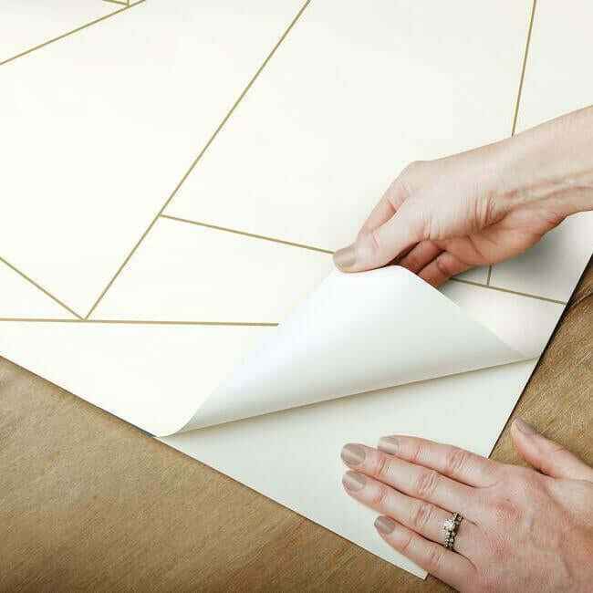 Fractured Prism Gold Metallic Peel & Stick Wallpaper - York Wallcoverings - PSW1064RL - York Wallcoverings Wallpaper