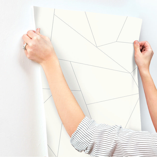 fractured-prism-premium-peel-stick-wallpaper-grey-york-wallcoverings-psw1065rl - York Wallcoverings Wallpaper