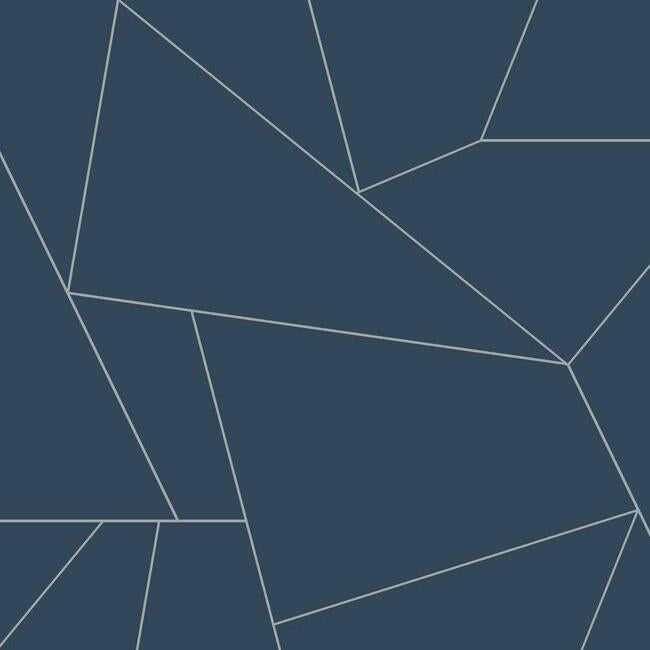 fractured-prism-premium-peel-stick-wallpaper-navy-york-wallcoverings-psw1235rl - York Wallcoverings Wallpaper