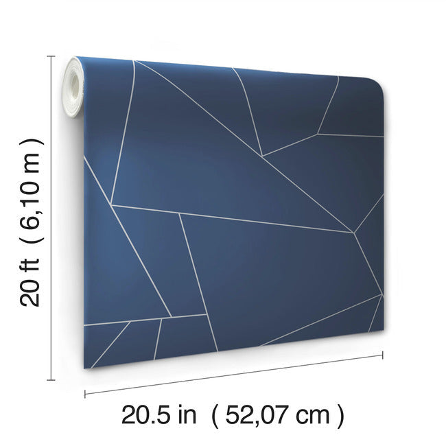 fractured-prism-premium-peel-stick-wallpaper-navy-york-wallcoverings-psw1235rl - York Wallcoverings Wallpaper