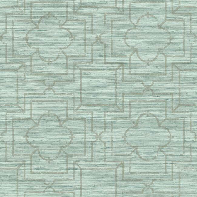 quatrefoil-trellis-blue-peel-stick-wallpaper-york-wallcoverings-psw1066rl - York Wallcoverings Wallpaper