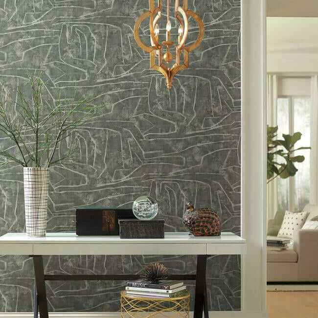 Urban Chalk Grey Peel & Stick Wallpaper - York Wallcoverings - PSW1230RL - York Wallcoverings Wallpaper