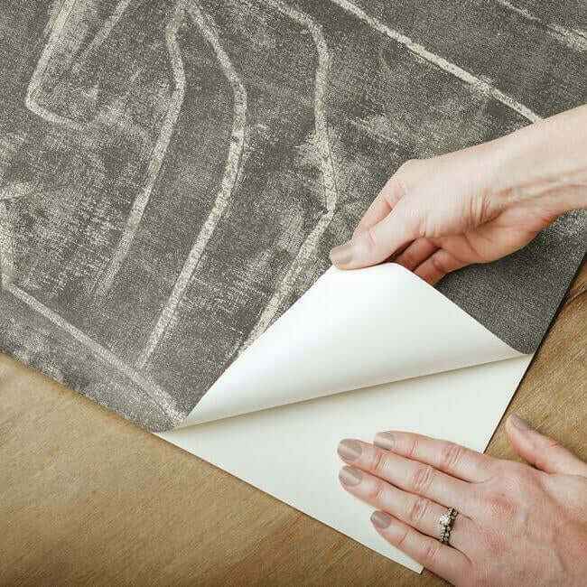 Urban Chalk Grey Peel & Stick Wallpaper - York Wallcoverings - PSW1230RL - York Wallcoverings Wallpaper