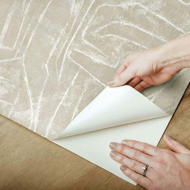 urban-chalk-premium-peel-stick-wallpaper-neutralpearl-york-wallcoverings-psw1068rl - York Wallcoverings Wallpaper