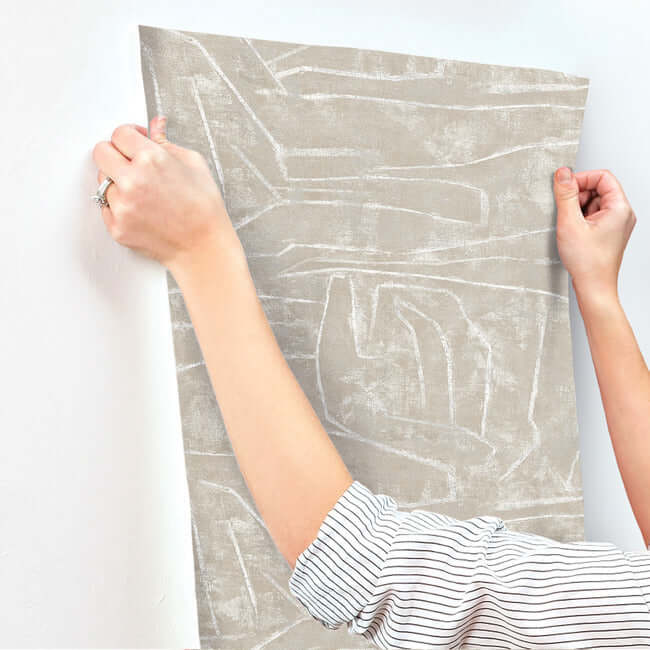 urban-chalk-premium-peel-stick-wallpaper-neutralpearl-york-wallcoverings-psw1068rl - York Wallcoverings Wallpaper