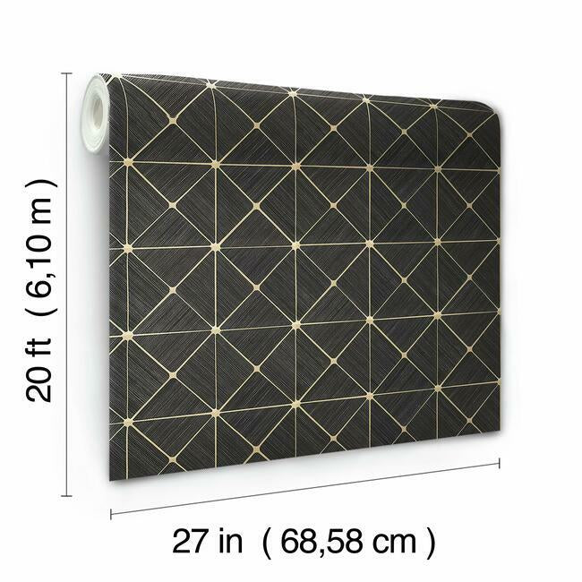 double-diamonds-premium-peel-stick-wallpaper-black-york-wallcoverings-psw1070rl - York Wallcoverings Wallpaper