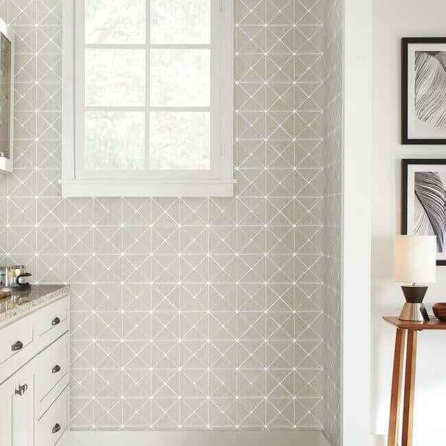 Double Diamonds Off White Peel & Stick Wallpaper - York Wallcoverings - PSW1072RL - York Wallcoverings Wallpaper