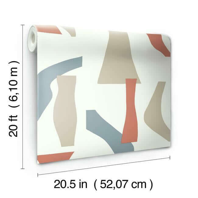 modernist-coral-blue-peel-stick-wallpaper-york-wallcoverings-psw1058rl - York Wallcoverings Wallpaper
