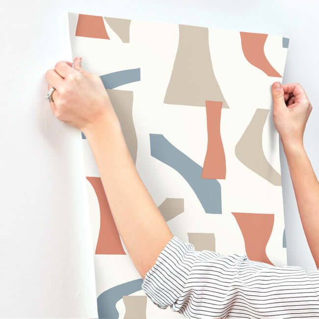 modernist-coral-blue-peel-stick-wallpaper-york-wallcoverings-psw1058rl - York Wallcoverings Wallpaper