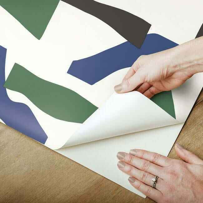 Modernist Green & Blue Peel & Stick Wallpaper - York Wallcoverings - PSW1057RL - York Wallcoverings Wallpaper