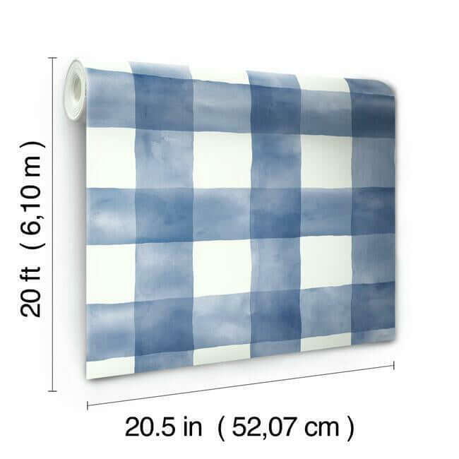 checkmate-watercolor-premium-peel-stick-wallpaper-blue-york-wallcoverings-psw1078rl - York Wallcoverings Wallpaper