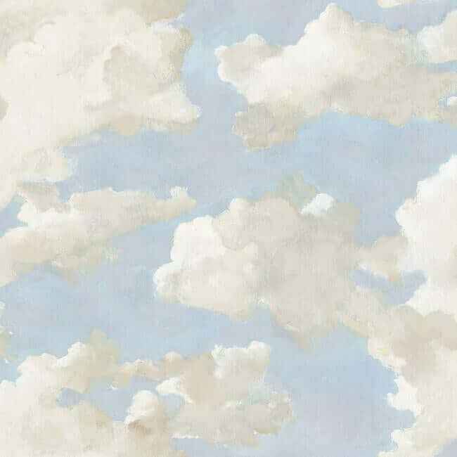 Clouds on Canvas Blue Peel & Stick Wallpaper - York Wallcoverings - PSW1079RL - York Wallcoverings Wallpaper