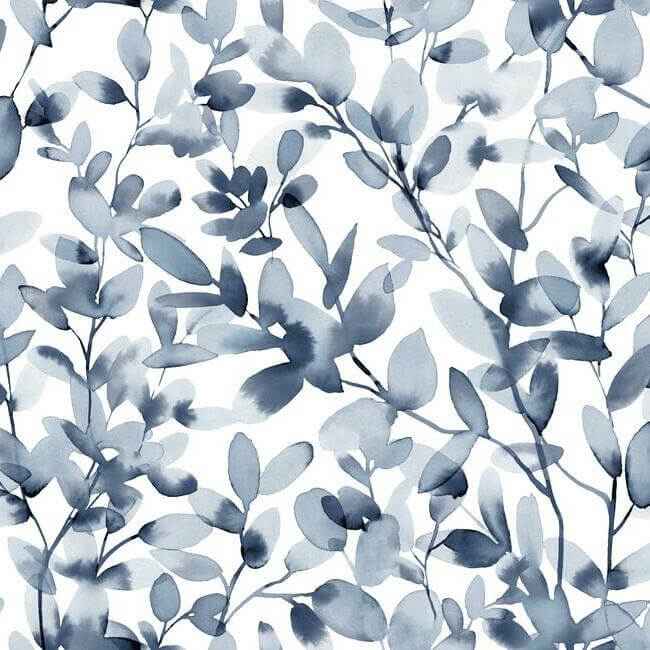 Botany Vines Blue Peel & Stick Wallpaper - York Wallcoverings - PSW1085RL - York Wallcoverings Wallpaper