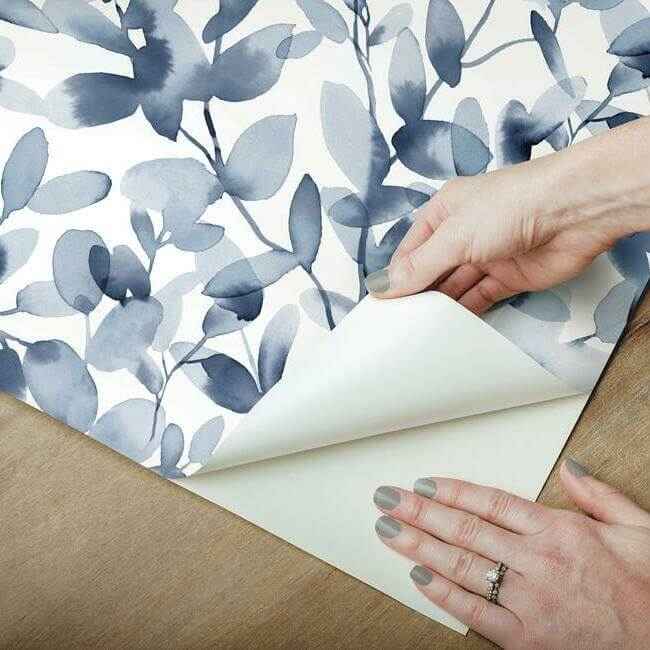 Botany Vines Blue Peel & Stick Wallpaper - York Wallcoverings - PSW1085RL - York Wallcoverings Wallpaper