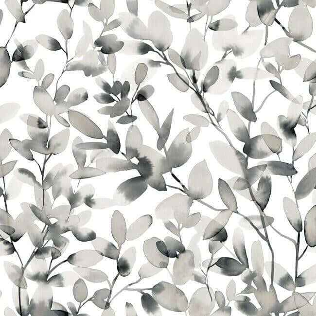 Botany Vines Grey Peel & Stick Wallpaper - York Wallcoverings - PSW1086RL - York Wallcoverings Wallpaper