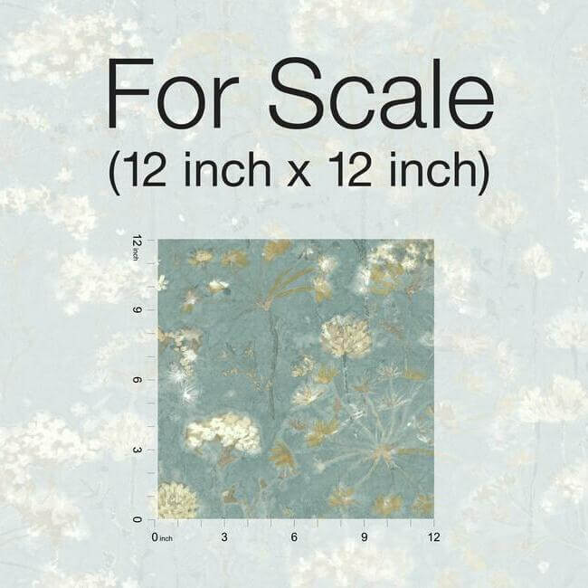 botanical-fantasy-blue-beige-peel-stick-wallpaper-york-wallcoverings-psw1106rl - York Wallpaper Wallpaper