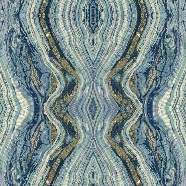Kaleidoscope Blue Peel & Stick Wallpaper - York Wallcoverings - PSW1108RL