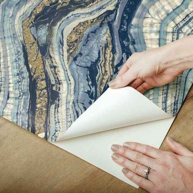 Kaleidoscope Blue Peel & Stick Wallpaper - York Wallcoverings - PSW1108RL - York Wallcoverings Wallpaper
