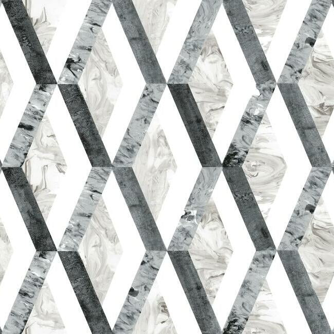 statuary-diamond-inlay-premium-peel-stick-wallpaper-greys-york-wallcoverings-psw1116rl - York Wallcoverings Wallpaper