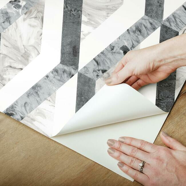 statuary-diamond-inlay-premium-peel-stick-wallpaper-greys-york-wallcoverings-psw1116rl - York Wallcoverings Wallpaper