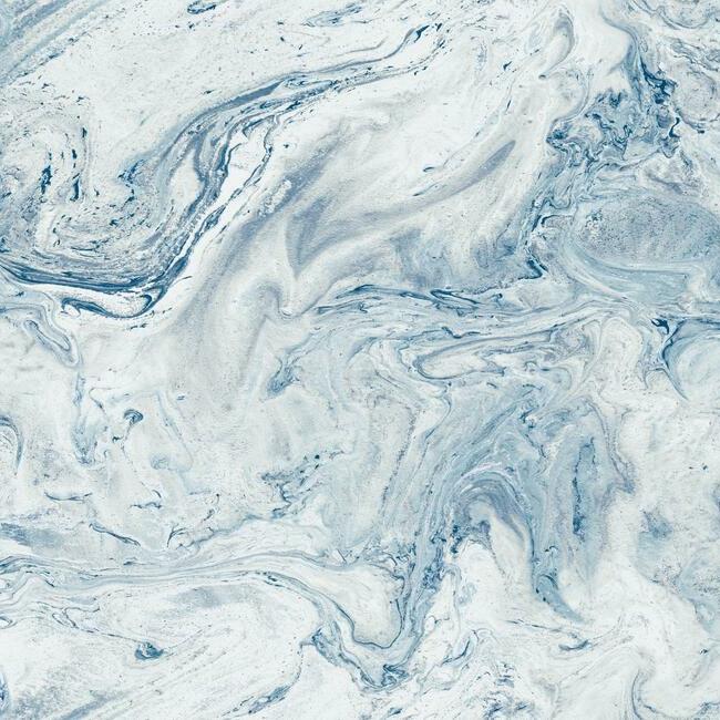 oil-marble-premium-peel-stick-wallpaper-blues-york-wallcoverings-psw1126rl - York Wallcoverings Wallpaper