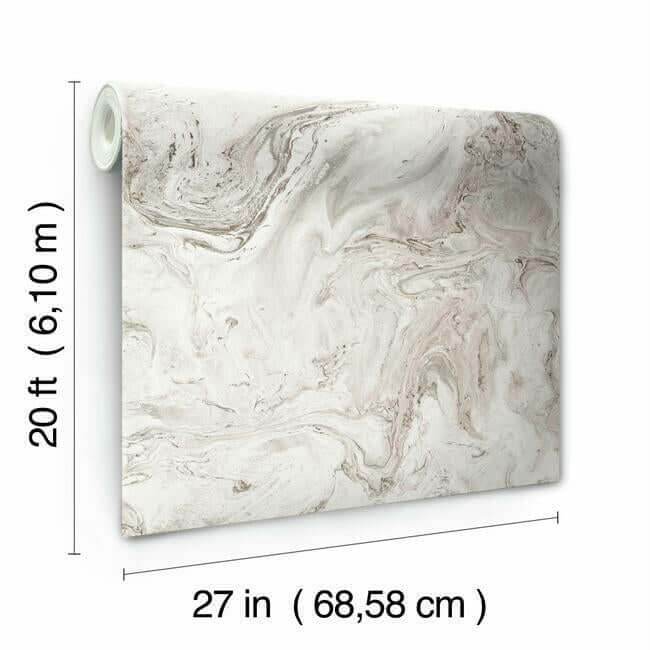 oil-marble-premium-peel-stick-wallpaper-claytaupe-york-wallcoverings-psw1125rl - York Wallcoverings Wallpaper