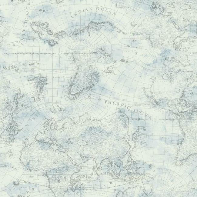 coastal-map-premium-peel-stick-wallpaper-blue-grey-york-wallcoverings-psw1131rl - York Wallpaper Wallpaper