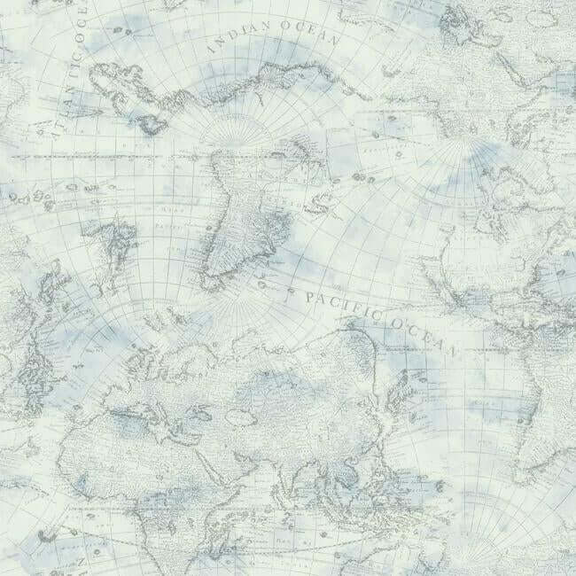 coastal-map-premium-peel-stick-wallpaper-bluegrey-york-wallcoverings-psw1131rl - York Wallcoverings Wallpaper