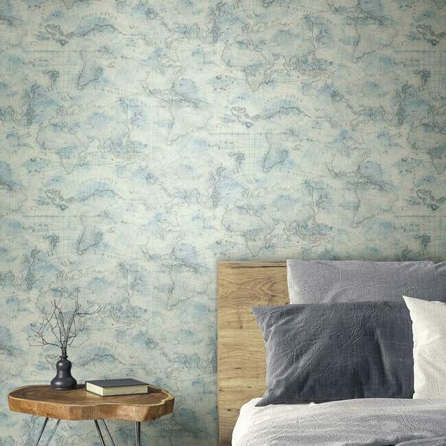 coastal-map-premium-peel-stick-wallpaper-blue-grey-york-wallcoverings-psw1131rl - York Wallpaper Wallpaper