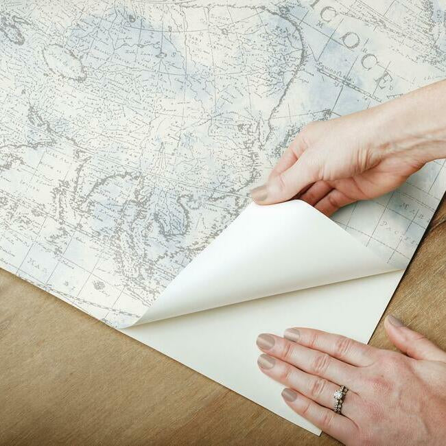 coastal-map-premium-peel-stick-wallpaper-blue-grey-york-wallcoverings-psw1131rl - York Wallpaper Wallpaper