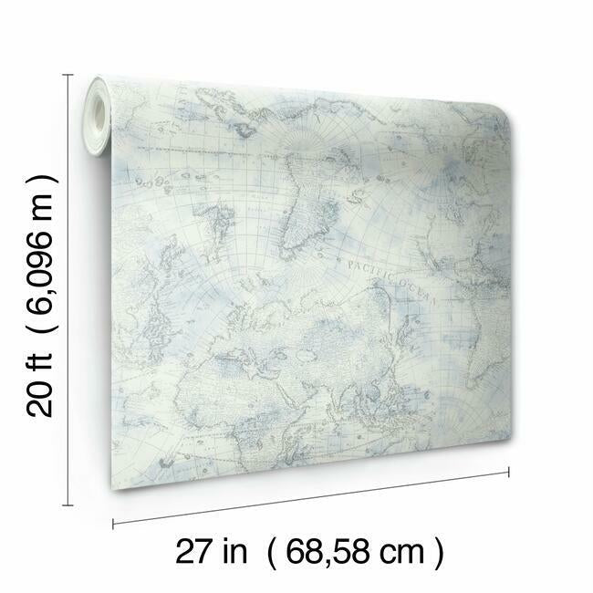 coastal-map-premium-peel-stick-wallpaper-blue-grey-york-wallcoverings-psw1131rl - York Wallpaper Wallpaper