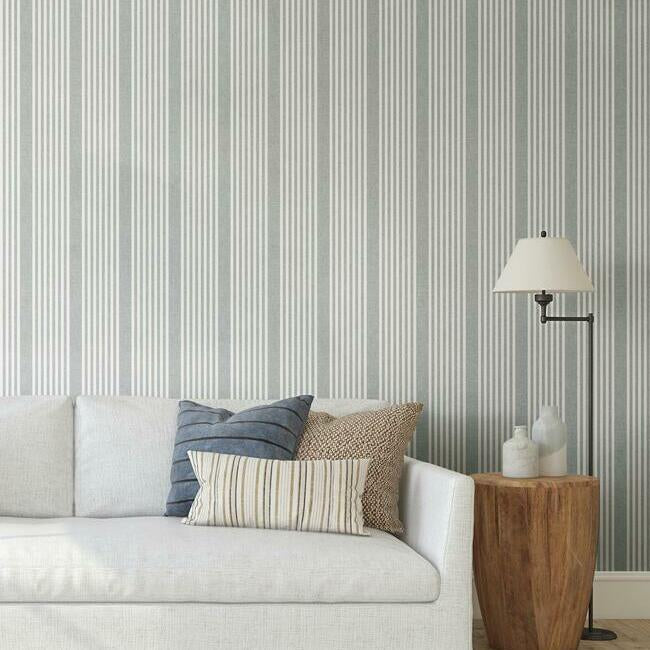 french-linen-stripe-premium-peel-stick-wallpaper-charcoal-york-wallcoverings-psw1133rl - York Wallcoverings Wallpaper