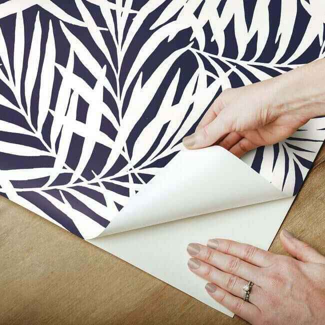 Oahu Fronds Blue Peel & Stick Wallpaper - York Wallcoverings - PSW1146RL - York Wallcoverings Wallpaper